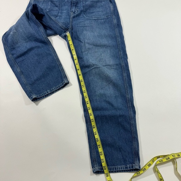 Free People Baby Barrel Mom Jeans Cropped Admiral Blue - Picture 9 of 9